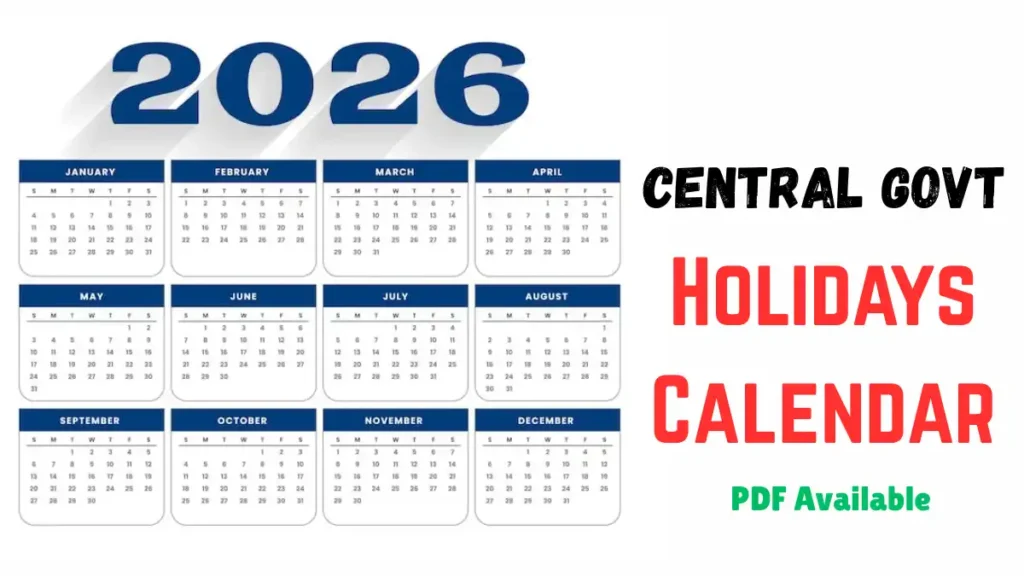 2026 Holiday Calendar Central Government